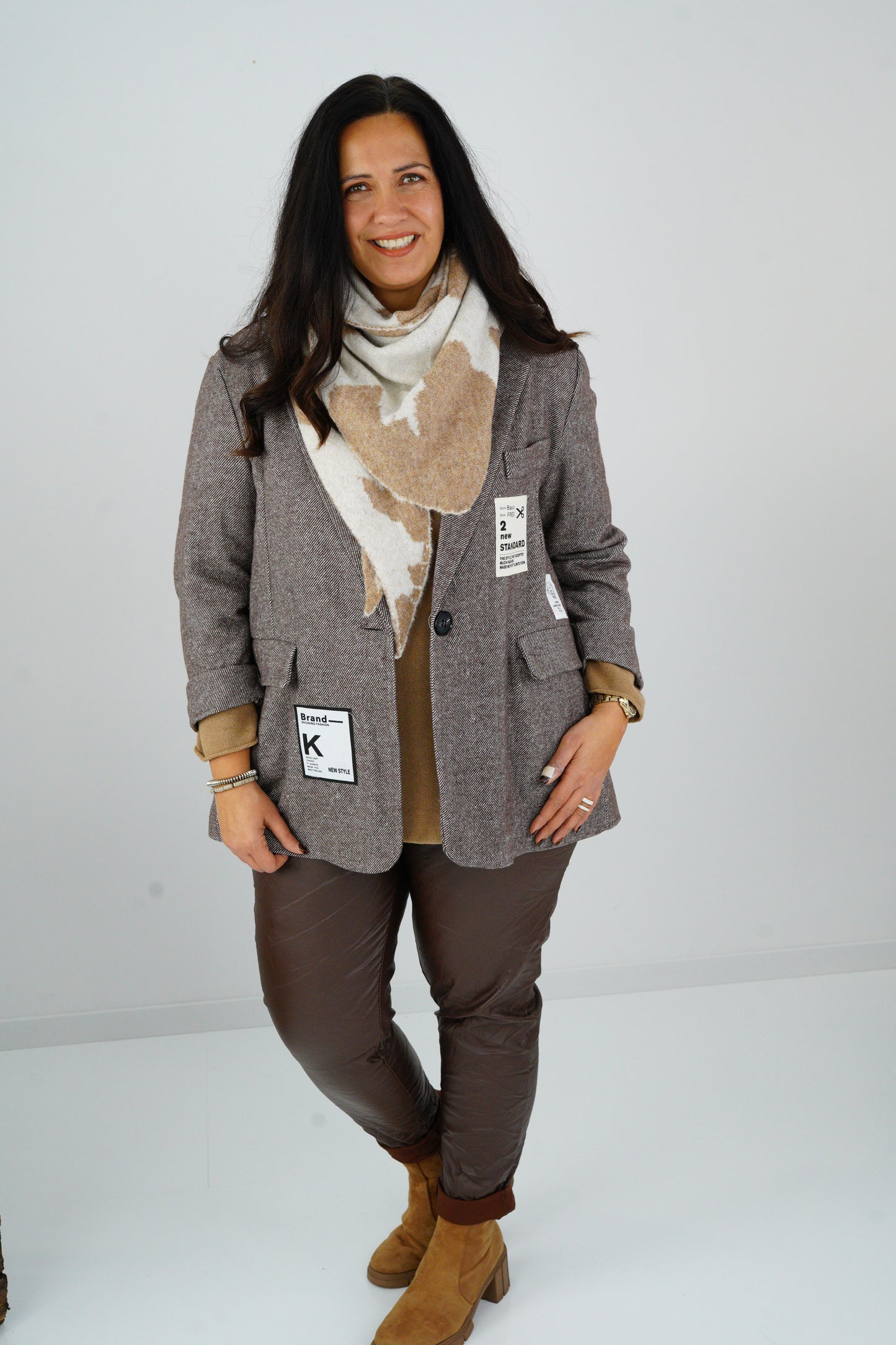 Lederimitat Joggpant in Chocolate (42-46)