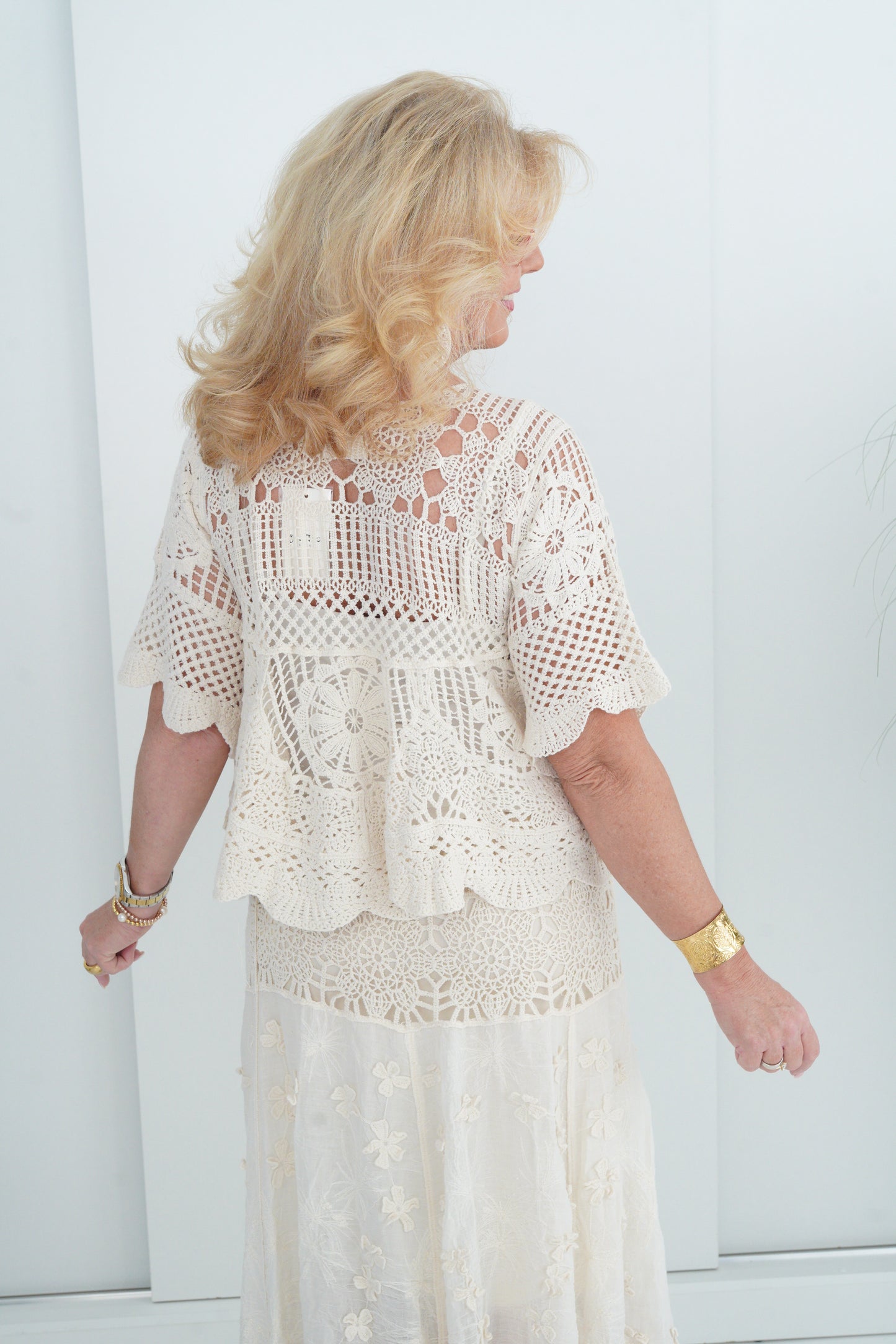 Häkelshirt in Beige (38-44)