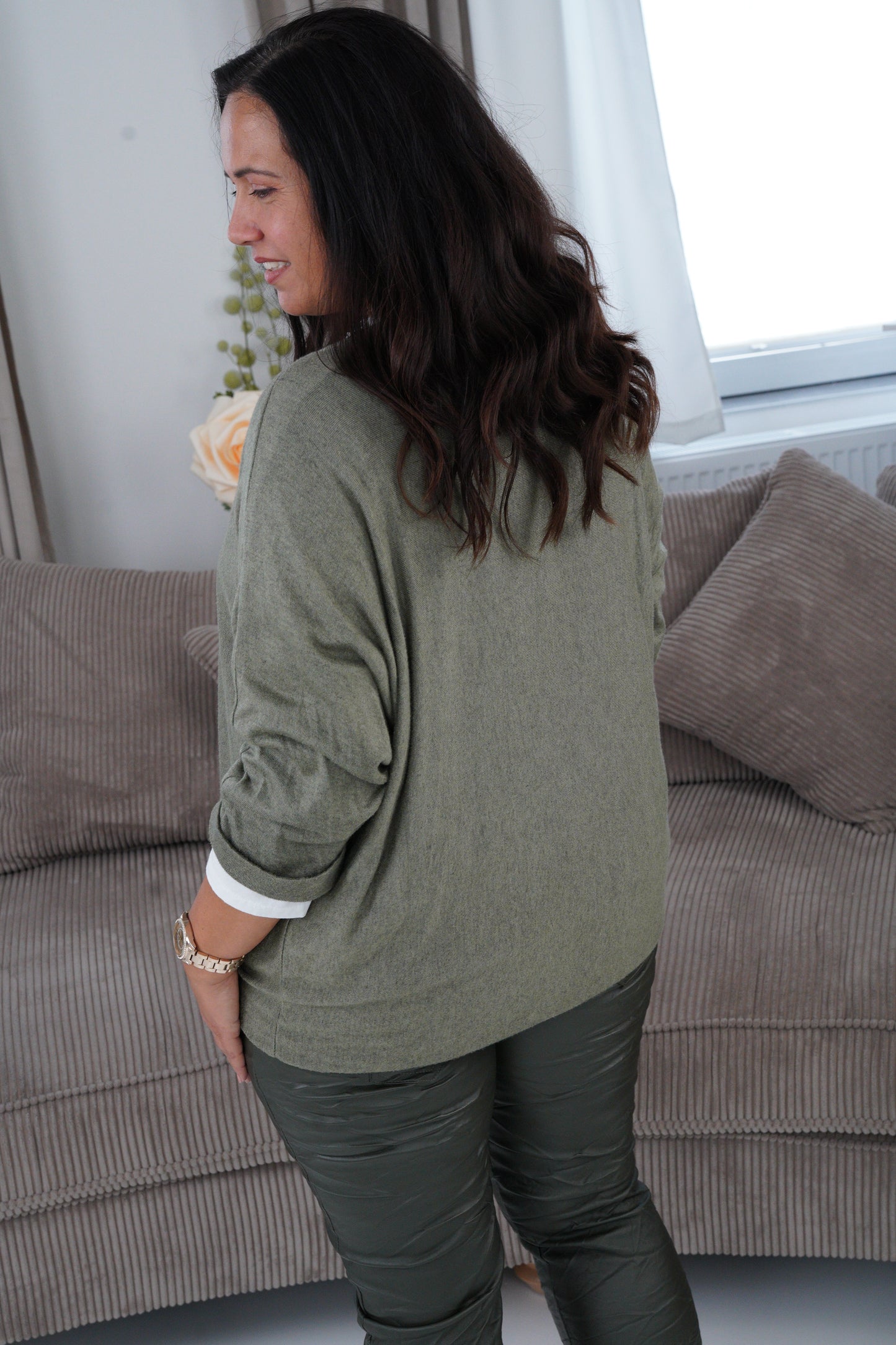 Strickjacke in Khaki (42-46)