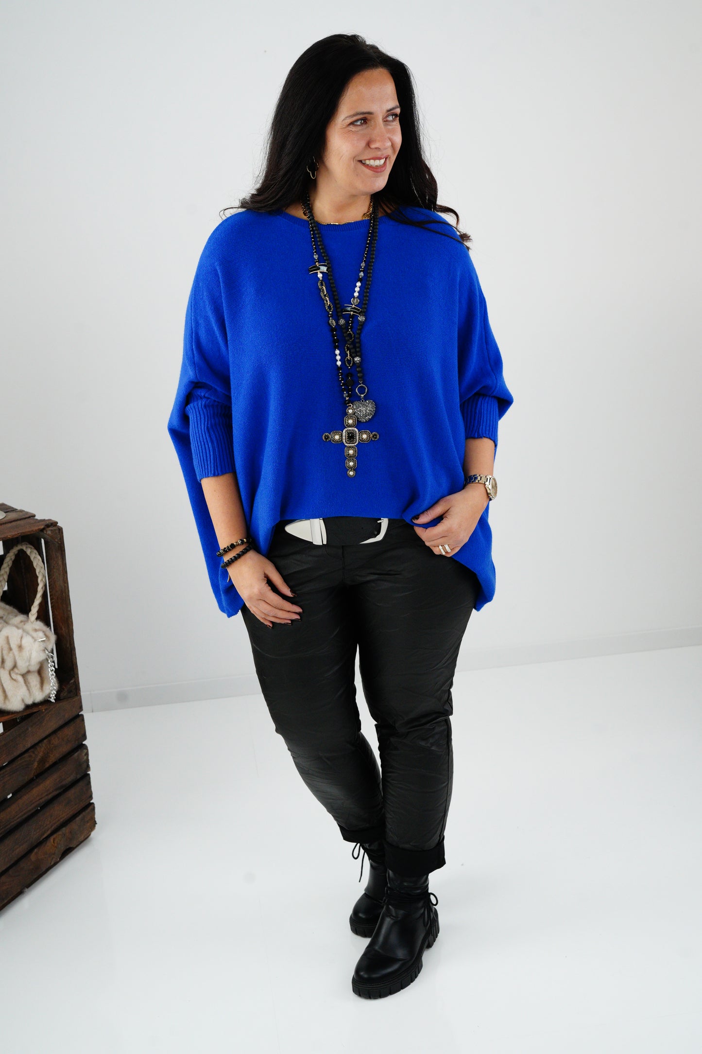 Pullover in Royal-Blue (42-48-Oversize)