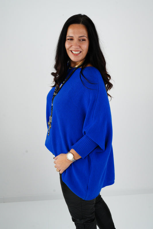 Pullover in Royal-Blue (42-48-Oversize)
