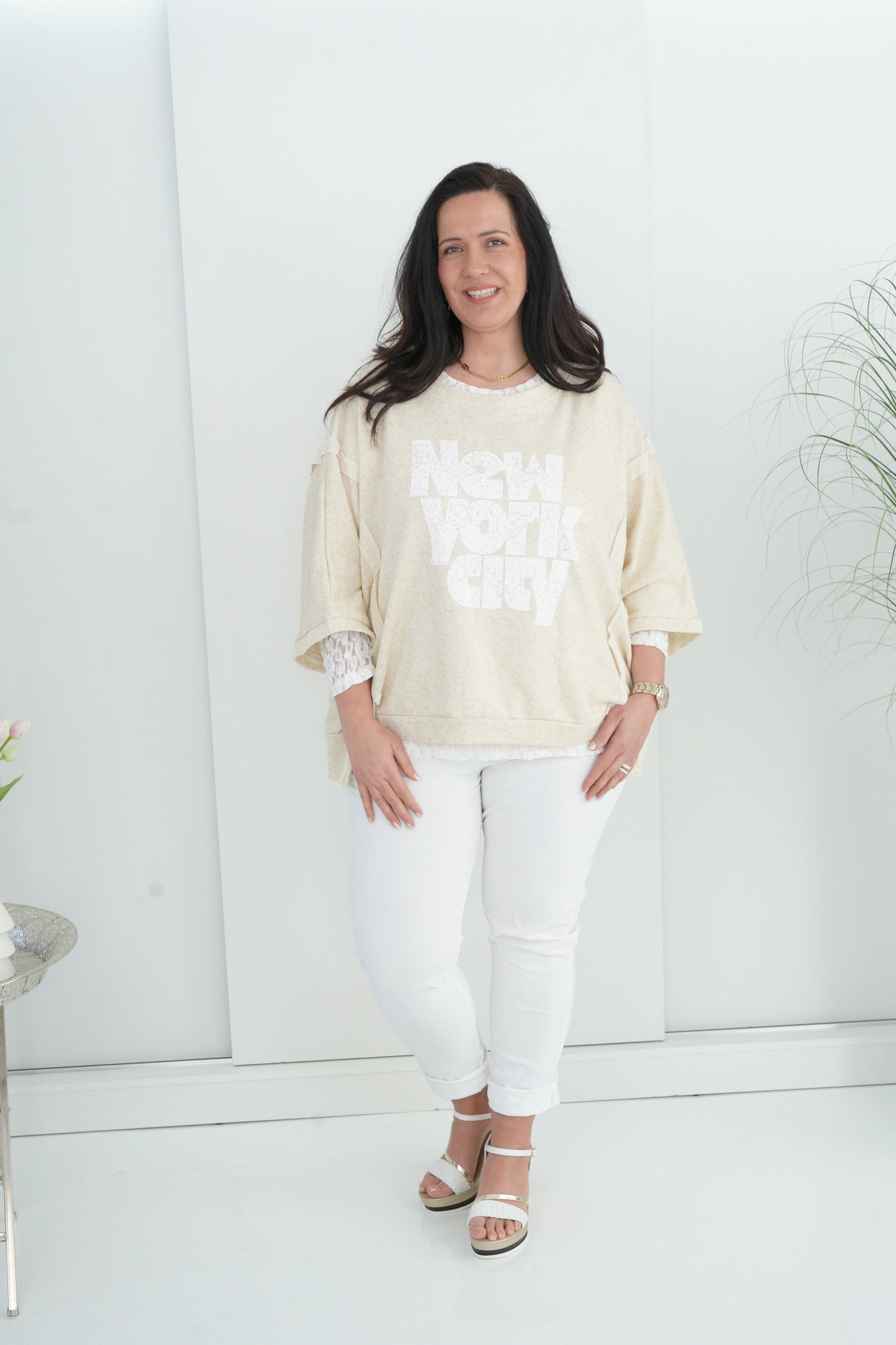 Sweatshirt in Beige (40-46)