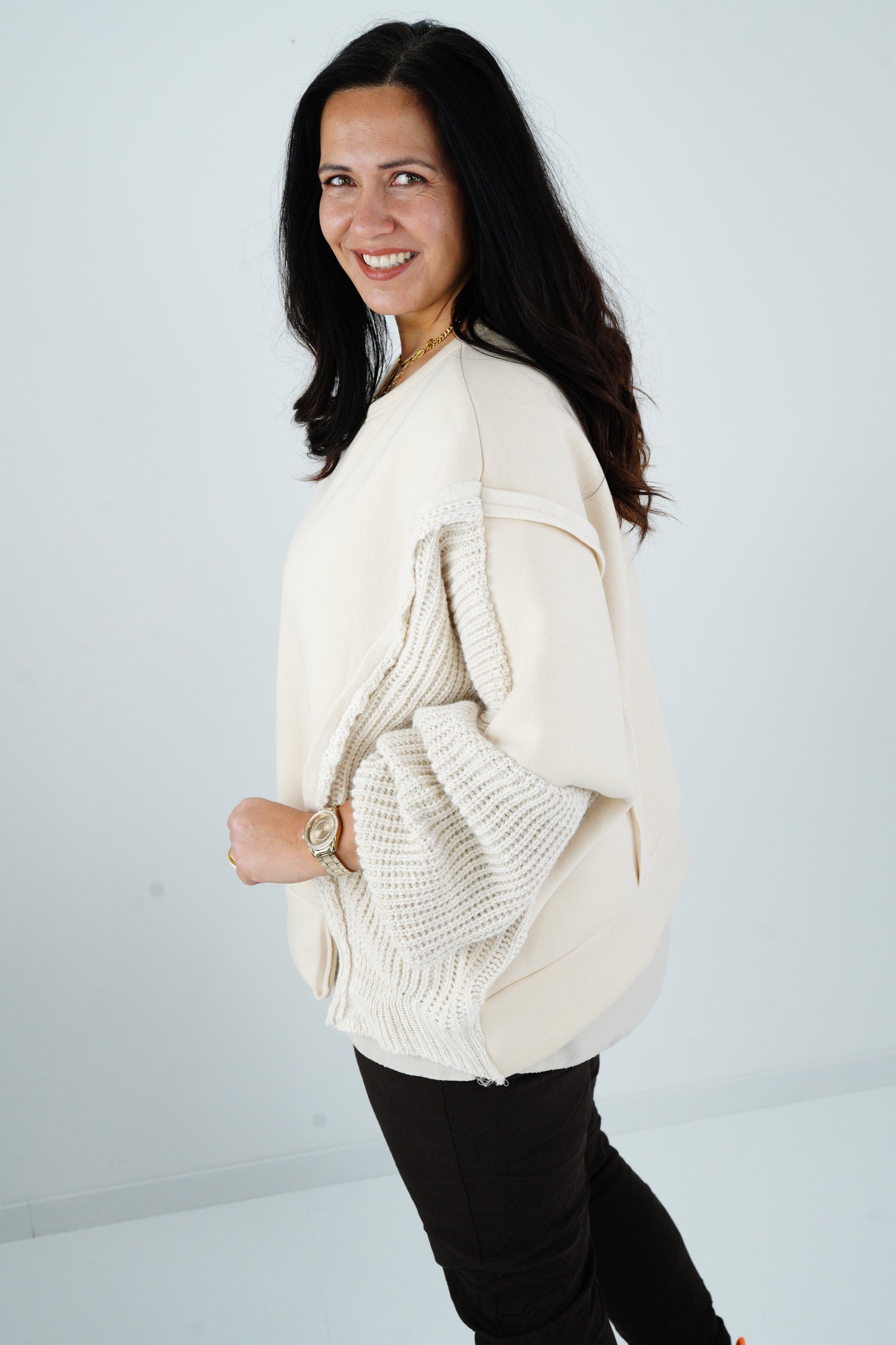 Sweatshirt in Beige (40-46-Oversize)