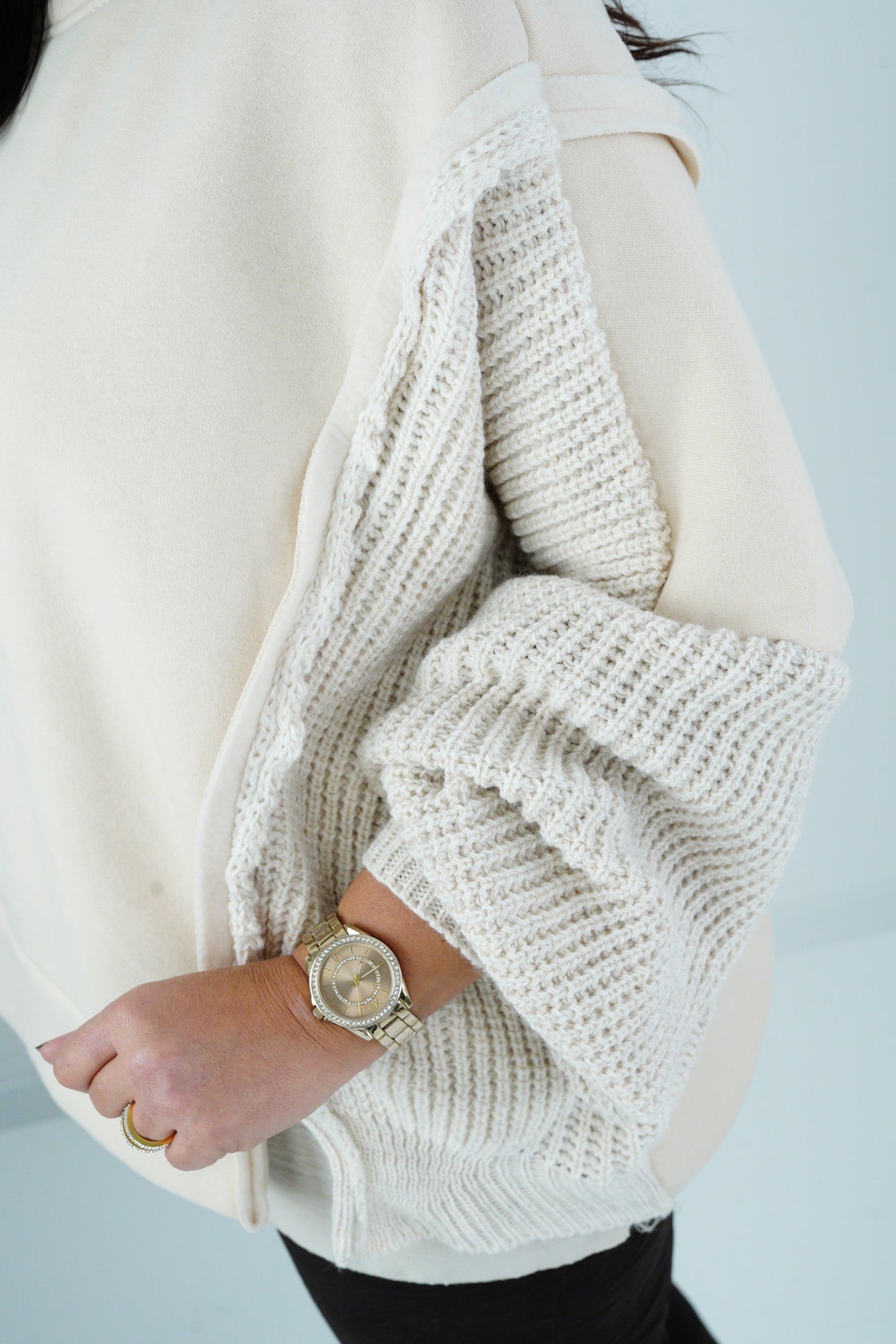 Sweatshirt in Beige (40-46-Oversize)