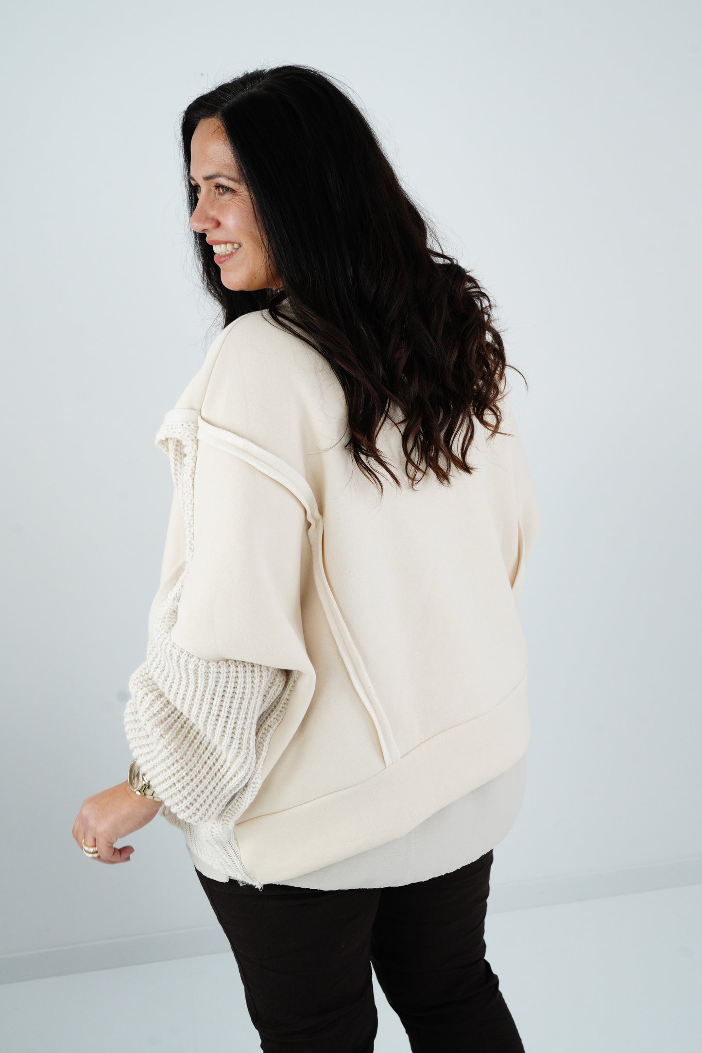 Sweatshirt in Beige (40-46-Oversize)
