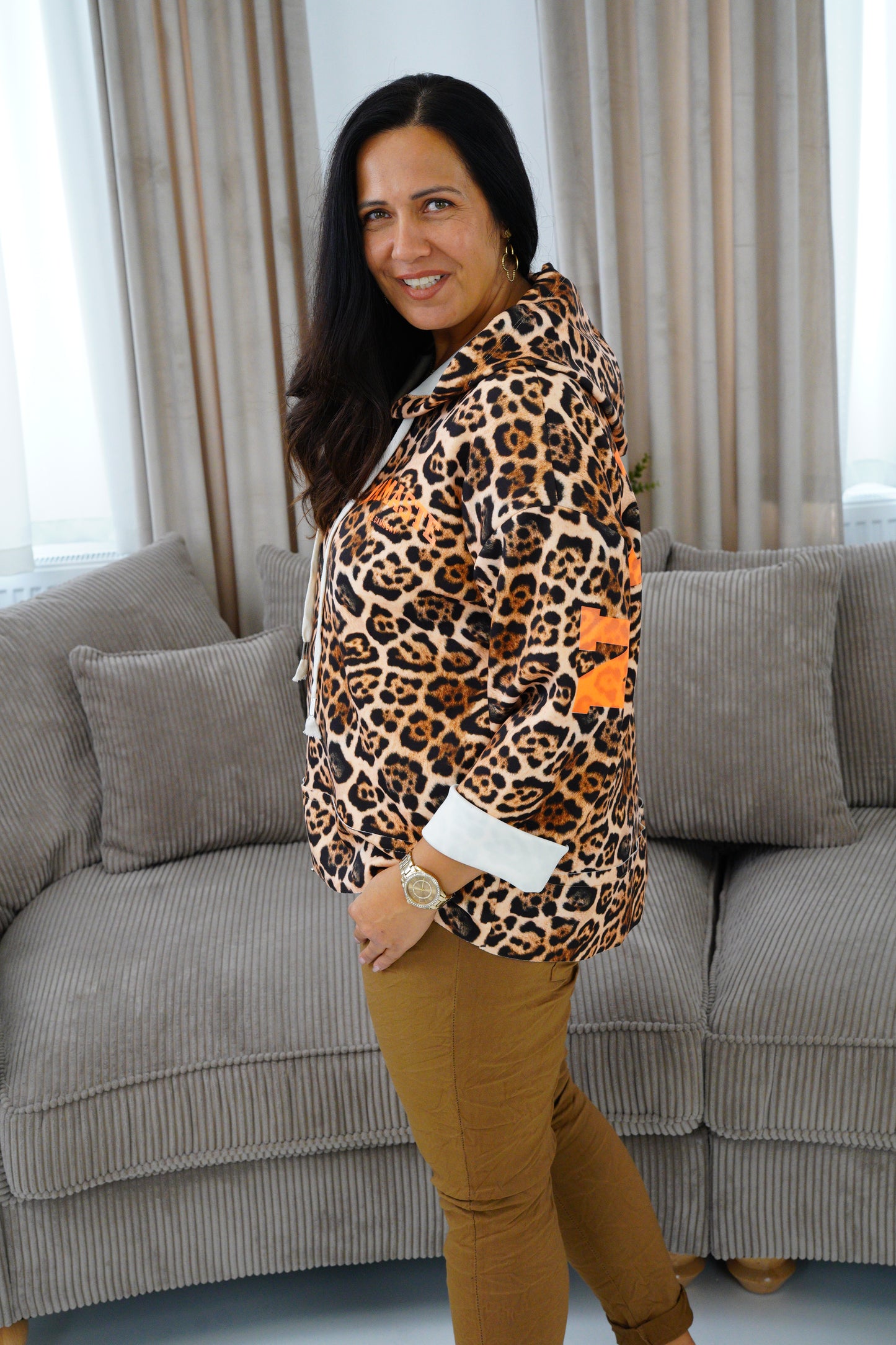 Hoodie in Leo-Beige (40-44)