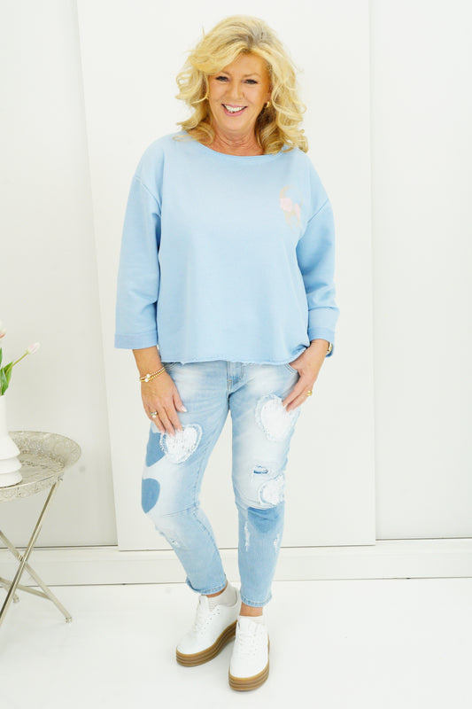Sweatshirt in Hellblau (38-42+)