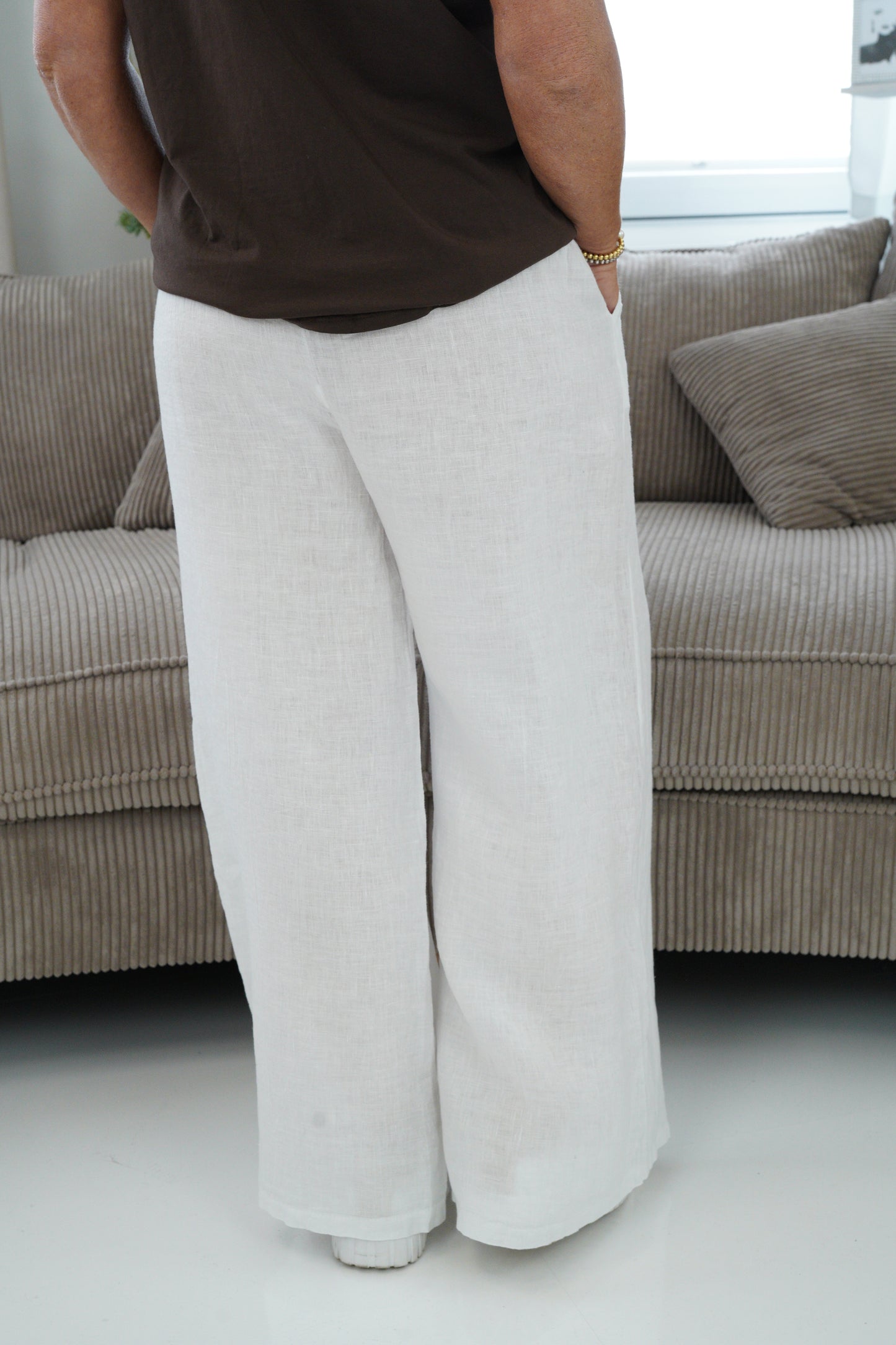 Leinen Hose in Weiß (38-42+)