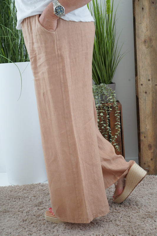 Leinen Hose in Cognac (40-44)