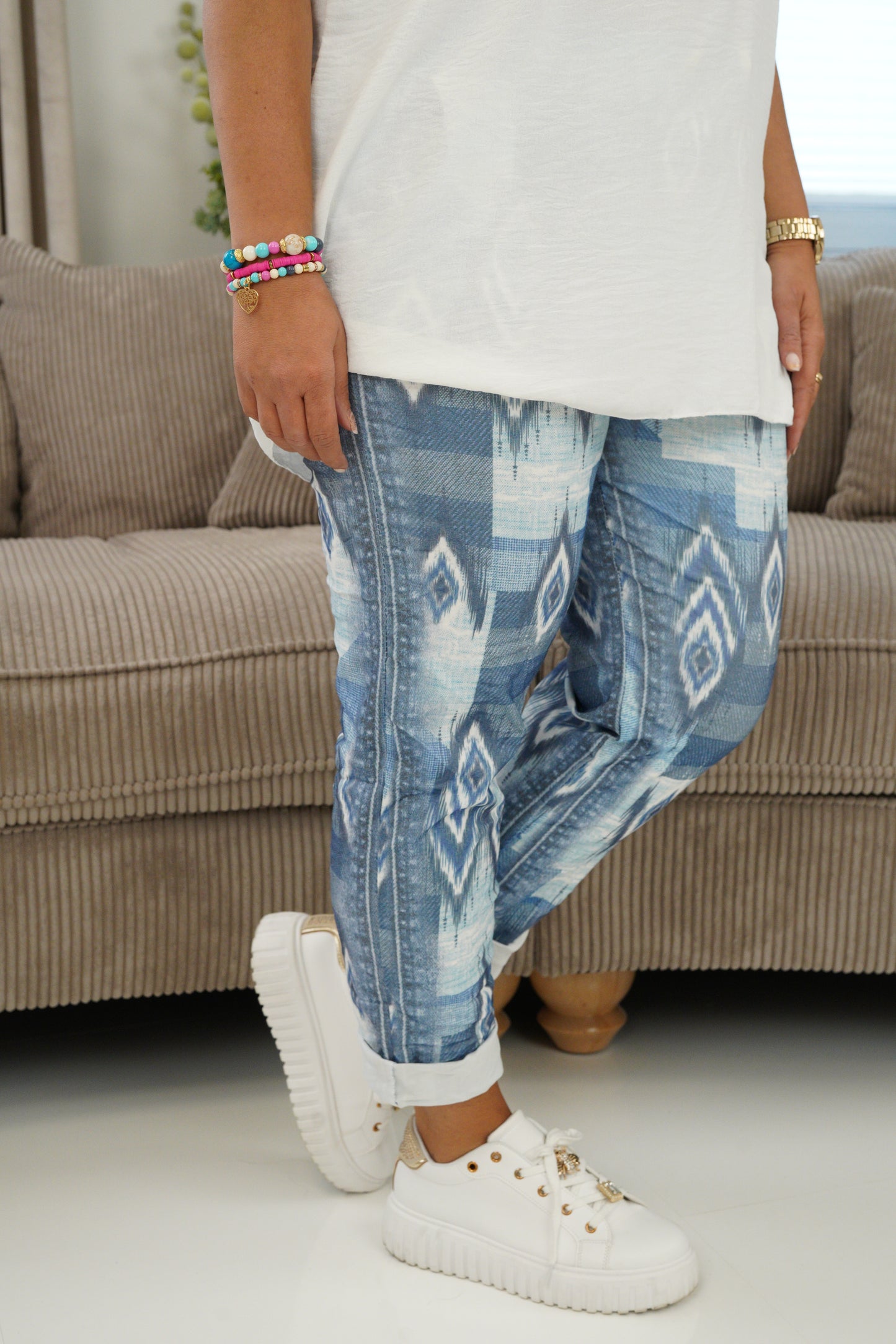 Joggpant in jeansblau (42-46)
