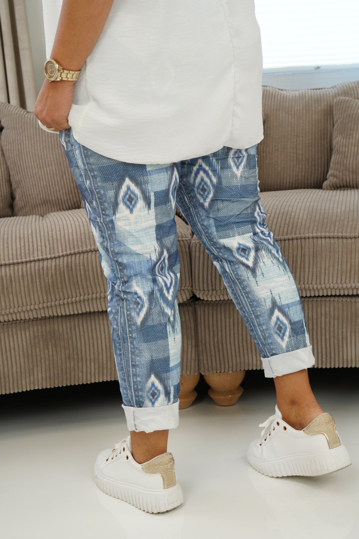 Joggpant in jeansblau (42-46)