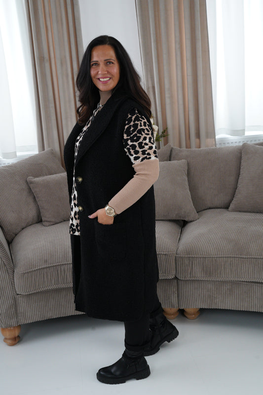 Teddy Weste in Schwarz (40-44)