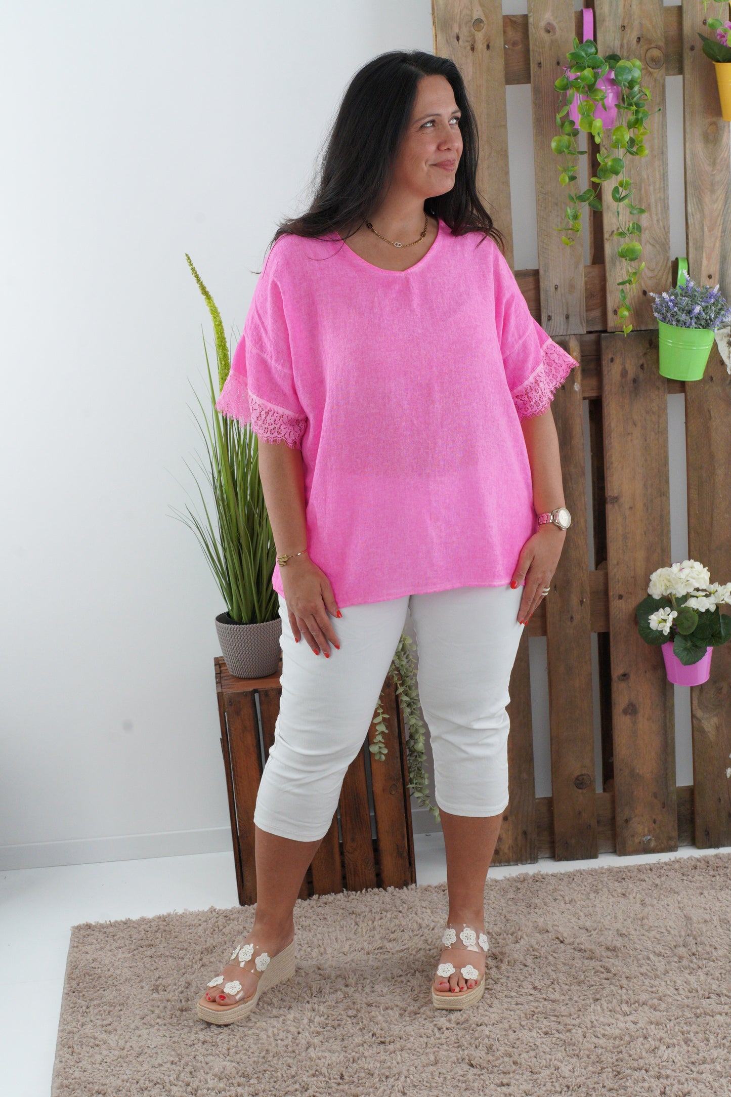 Blusenshirt in Neonpink (40-44)