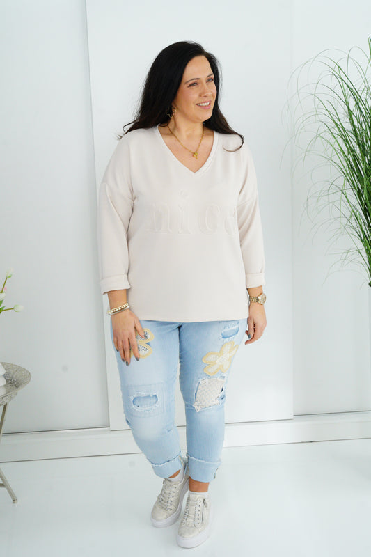 Sweatshirt in Beige (42-44+)