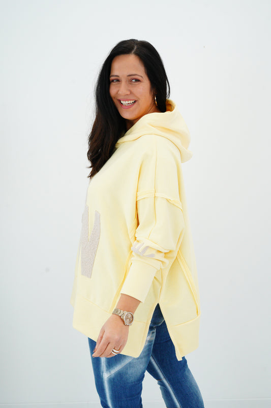 Sweatshirt in Vanillegelb (Oversize)