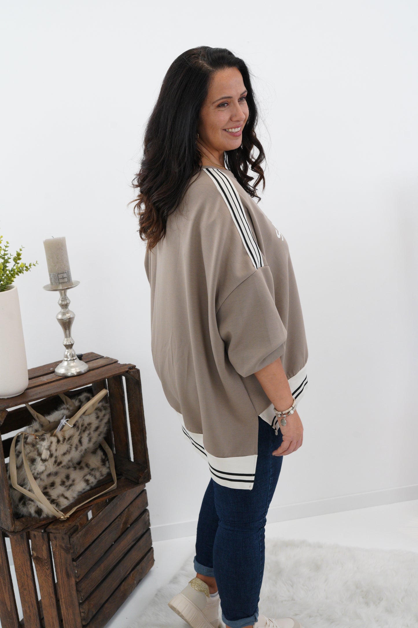 Sweatshirt in Taupe (42-46+)