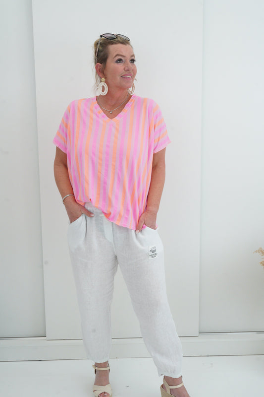 T-Shirt in Rosa/Orange (38-44)