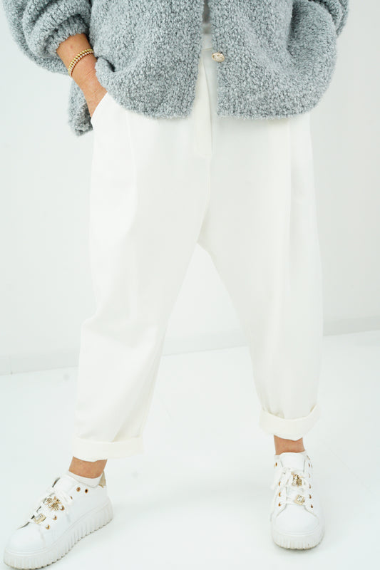 Baggy-Hose in Off-White (38-42+)