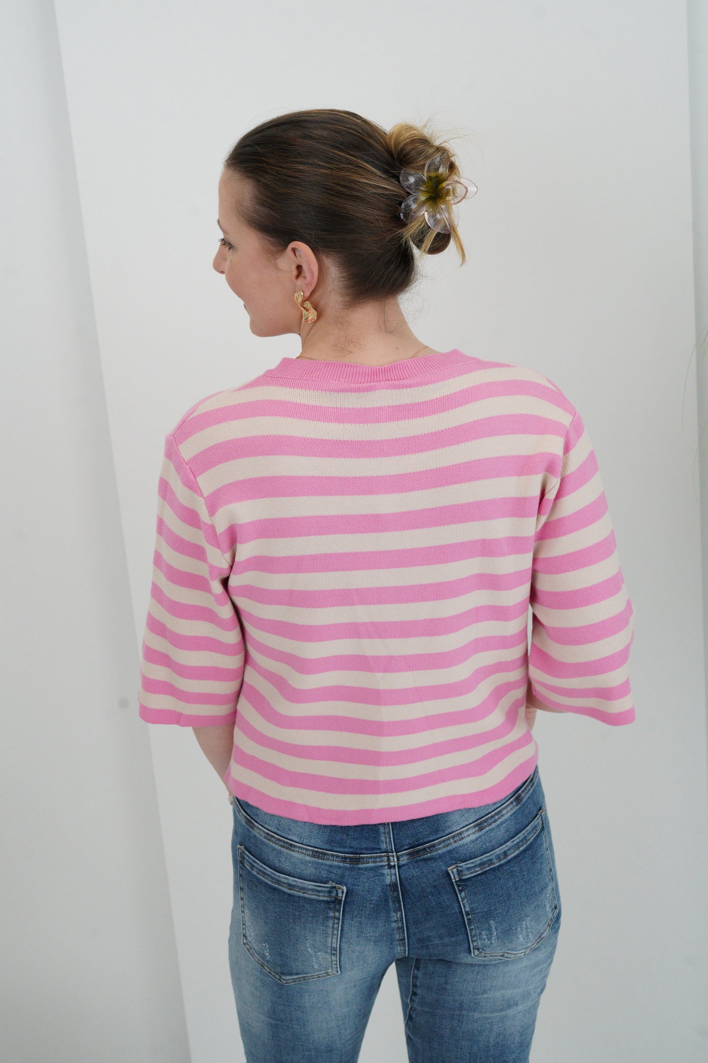 Strickjacke in Pink-Beige (36-40)