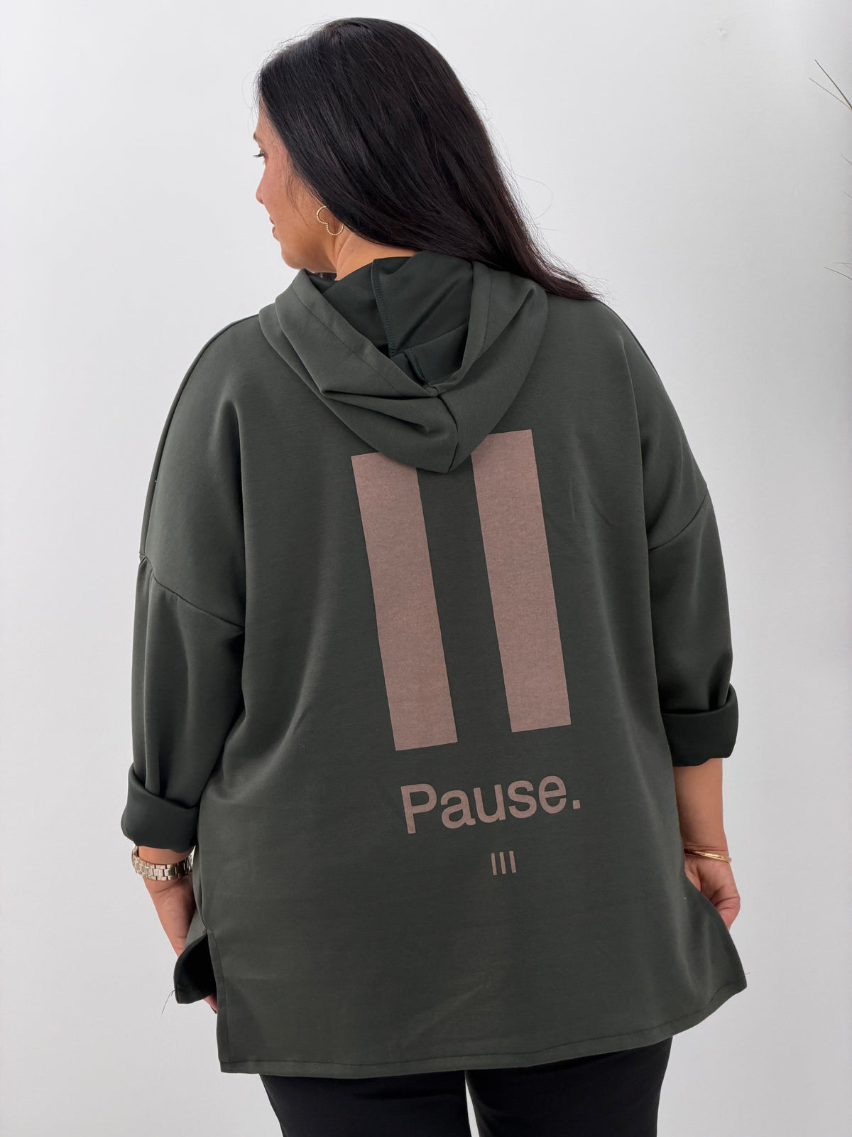Lässiges Sweatshirt in Khaki (42-46)