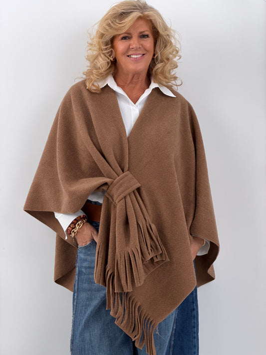 Poncho in warmem Camelton (One Size)