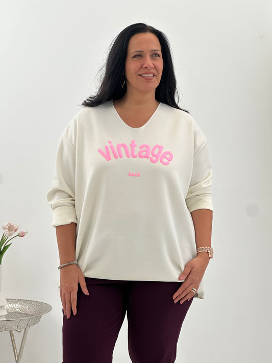 Sweatshirt in hellem Ecru mit lässiger Ausstrahlung (42-46)