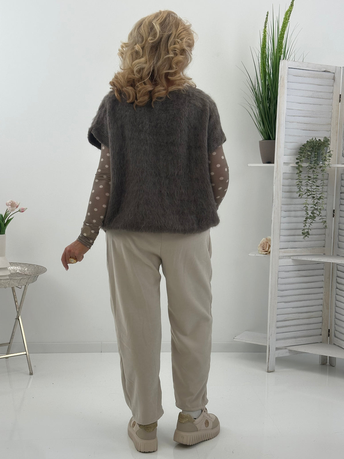 Pullunder in edlem Braun mit lässiger Strickoptik (38-44)