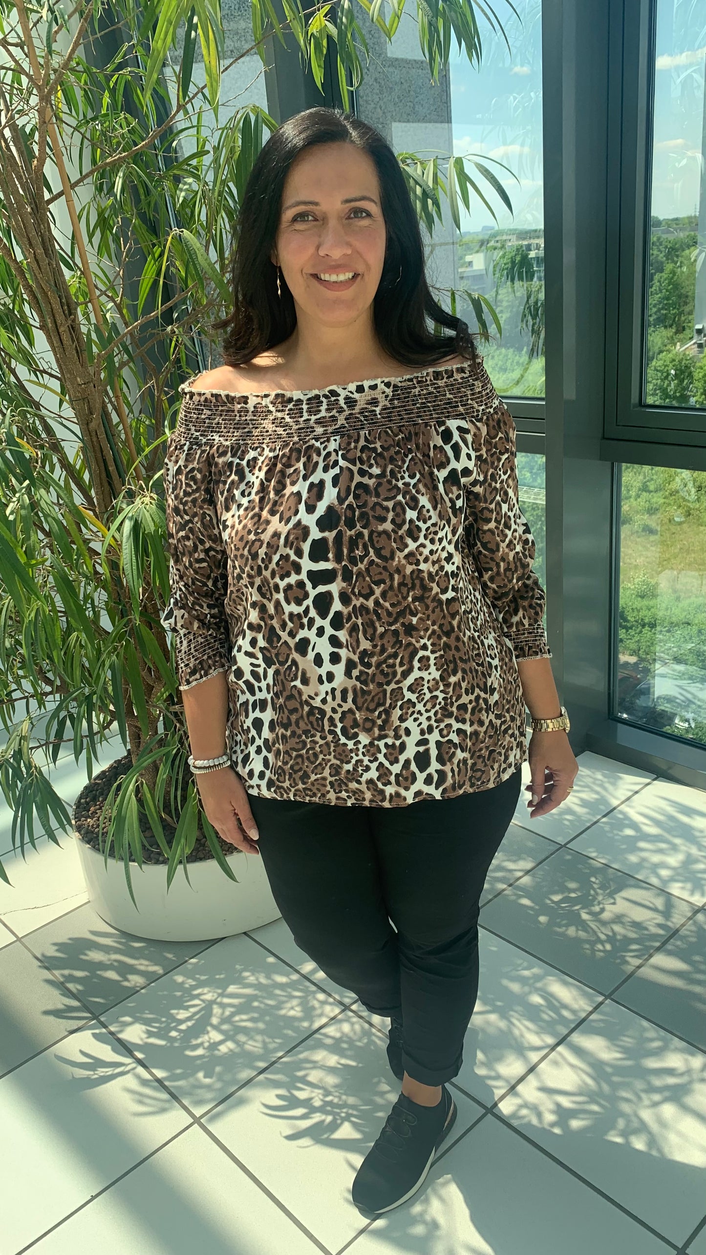 Bluse in Leo-Optik (38-42)