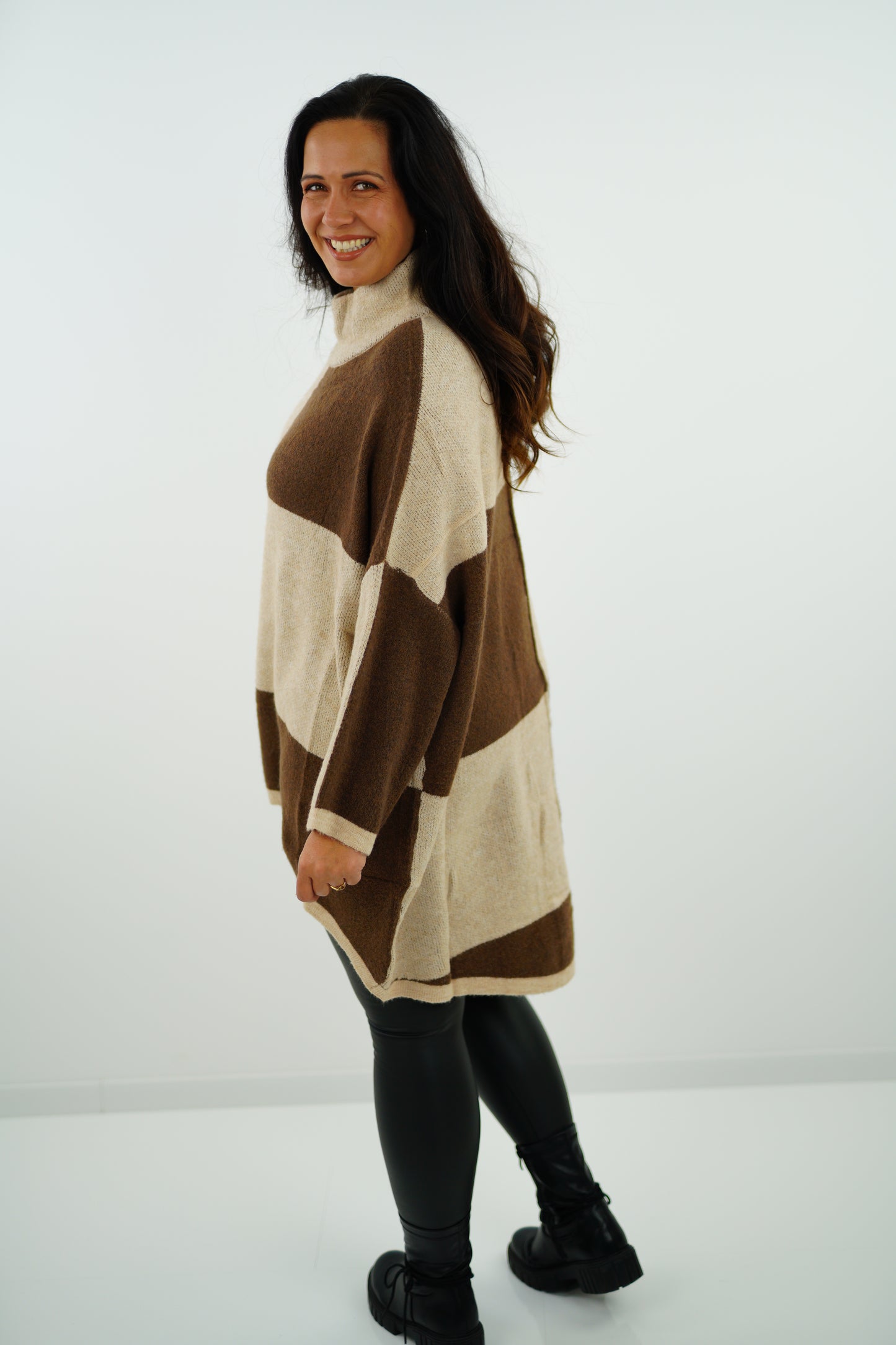 Strickpullover "Sina" (42-46+) braun-beige