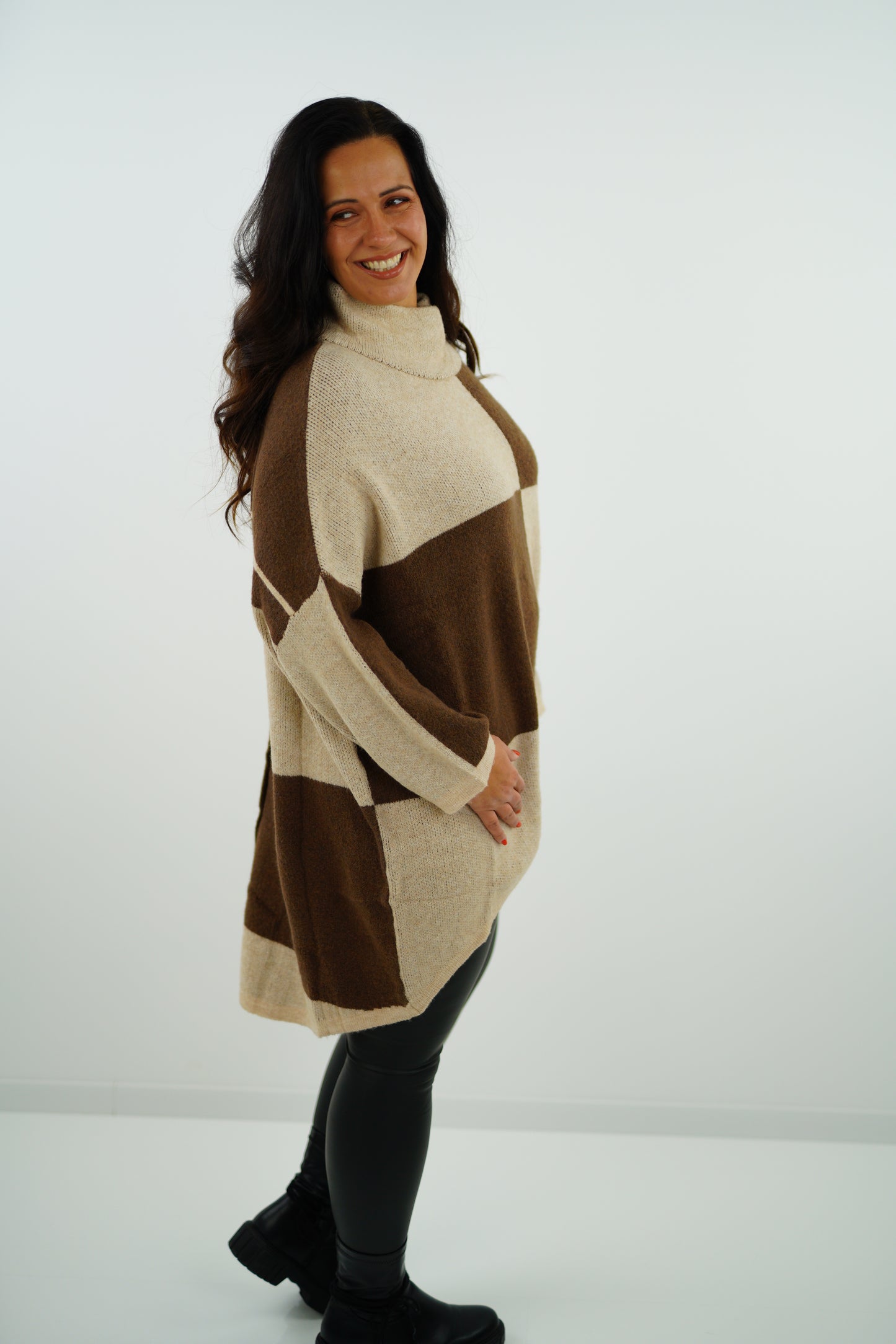 Strickpullover "Sina" (42-46+) braun-beige