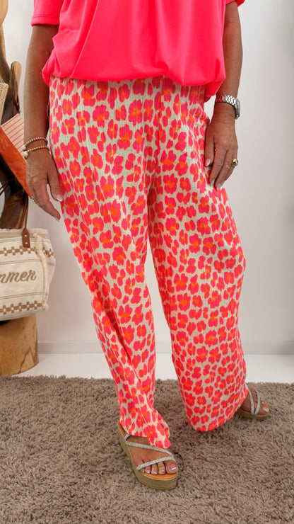 Marlene Hose in Neon-Pink- Orange
