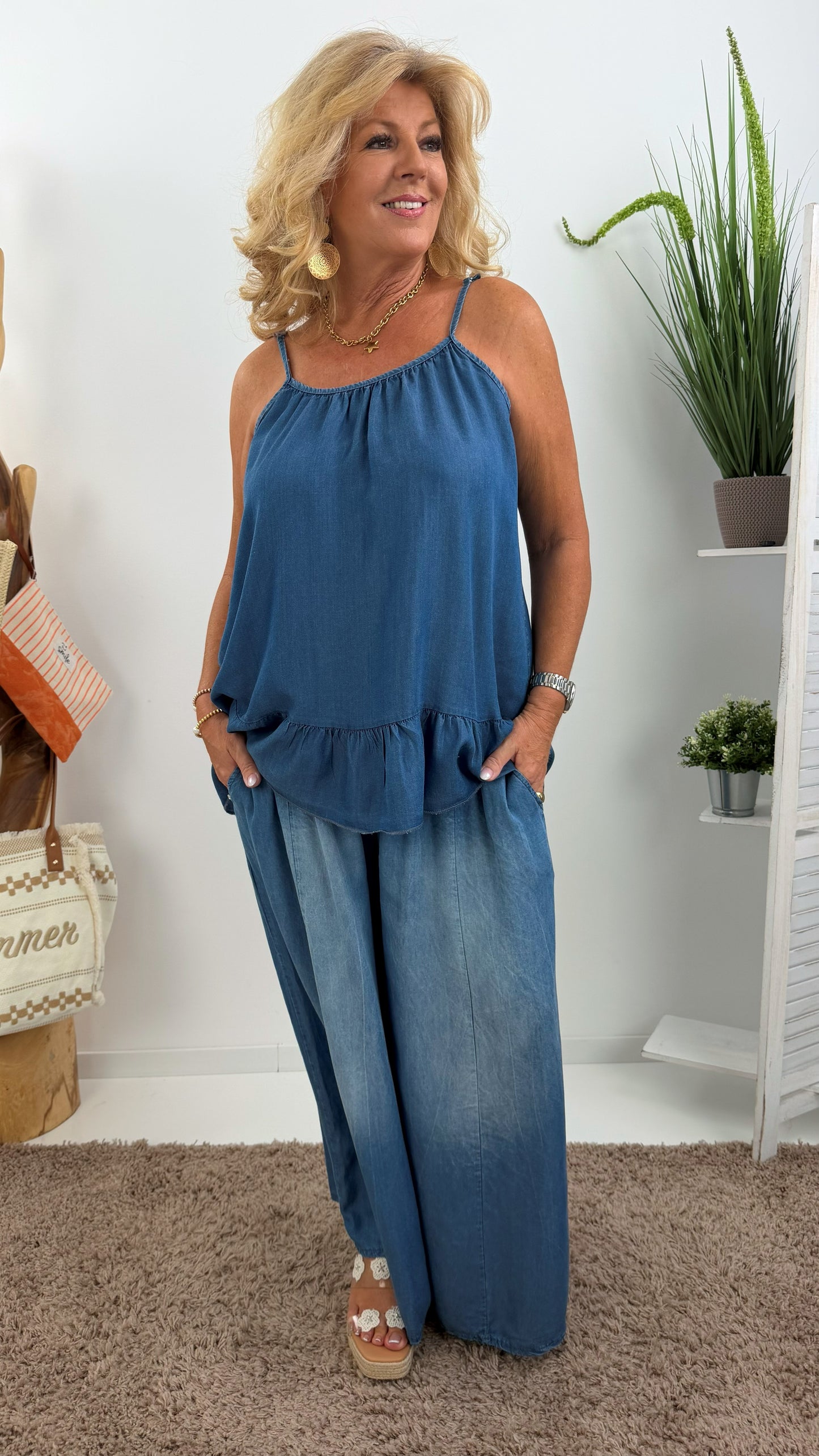 Top in Jeansblau (42-46)