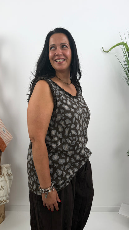 Top in Chocolate mit edlem Animalprint