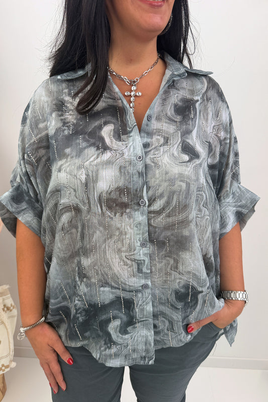 Modische Bluse in elegantem Grey (42-48)