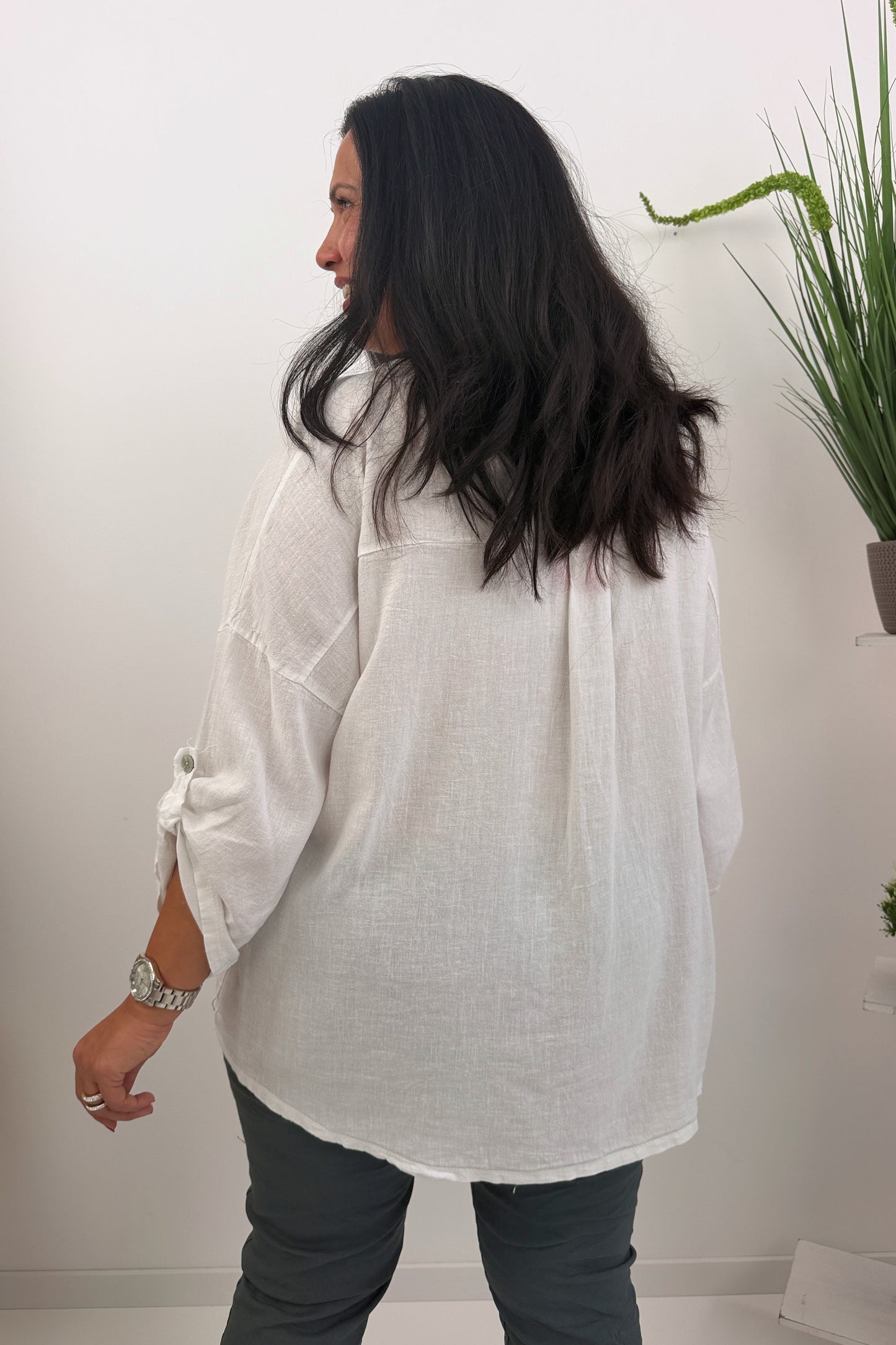 Stylisches Shirt mit Print in Weiß (42-46)