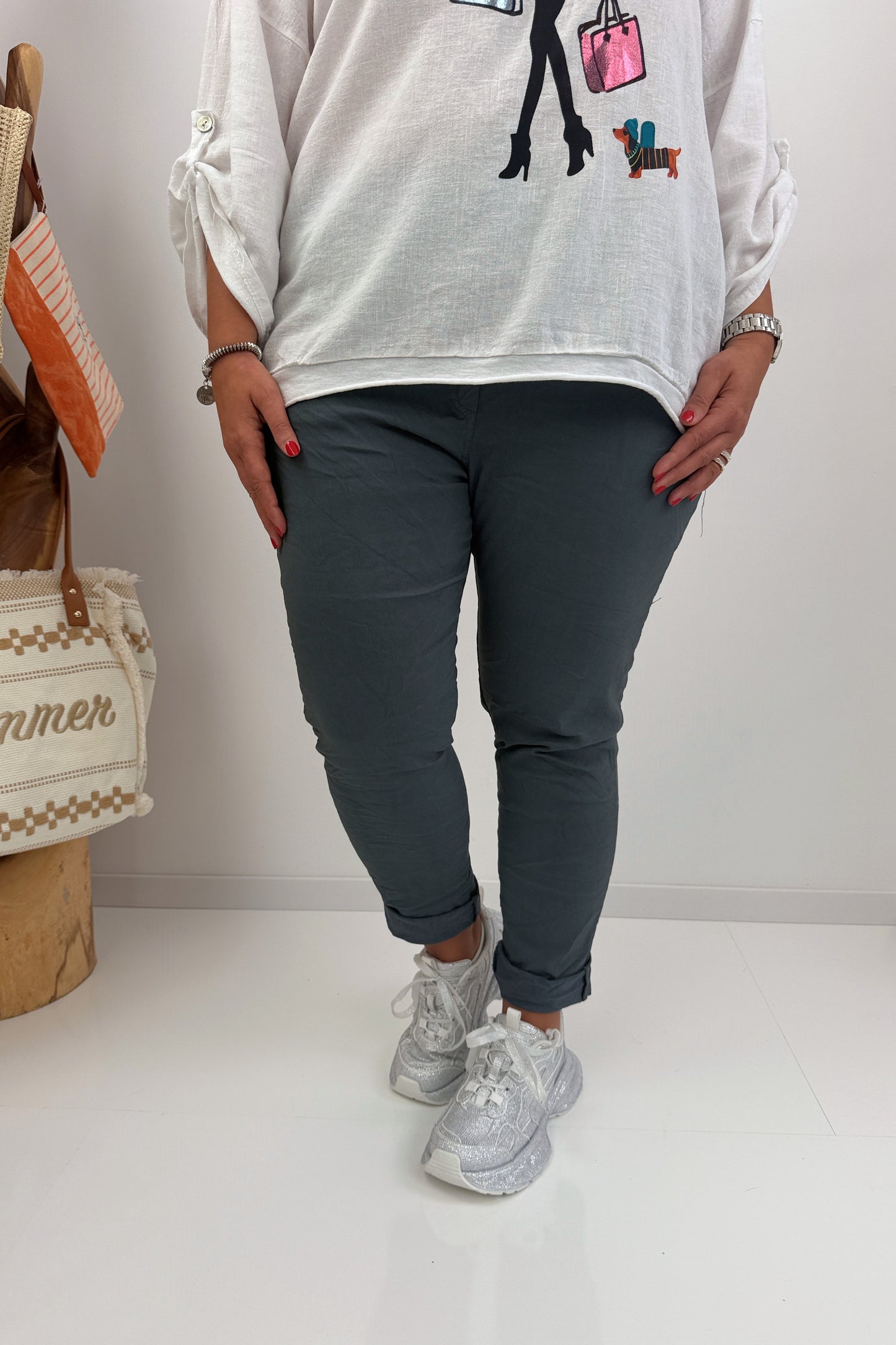 Stylische Joggpant in modernem Grey (42-46)