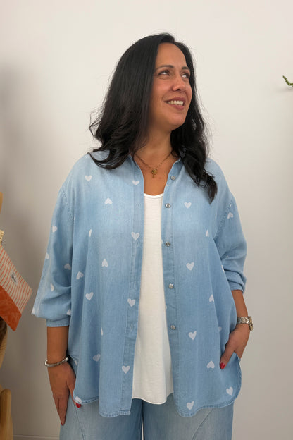 Feminine Bluse in Light Blue (40-46)