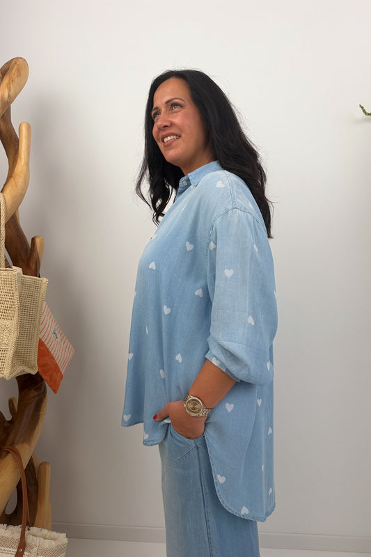 Feminine Bluse in Light Blue (40-46)