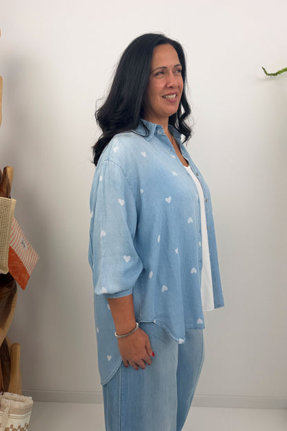 Feminine Bluse in Light Blue (40-46)