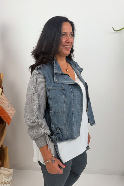 Lässige Jeansjacke in Grey Blue (38-44)