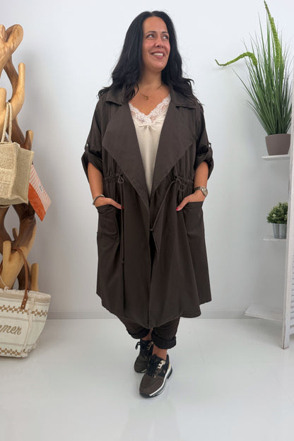 Stilvoller Mantel in Chocolate (40-46)