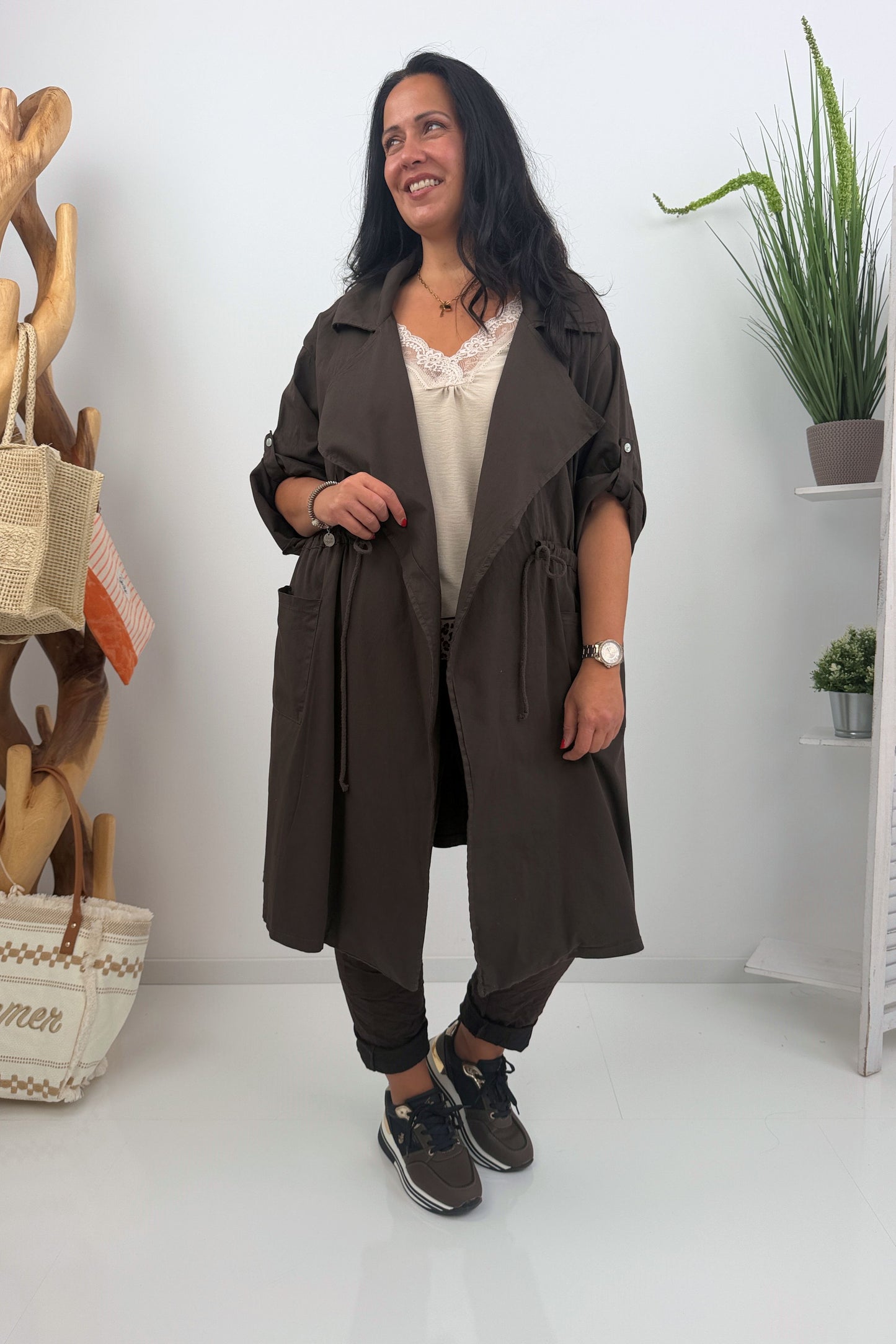 Stilvoller Mantel in Chocolate (40-46)