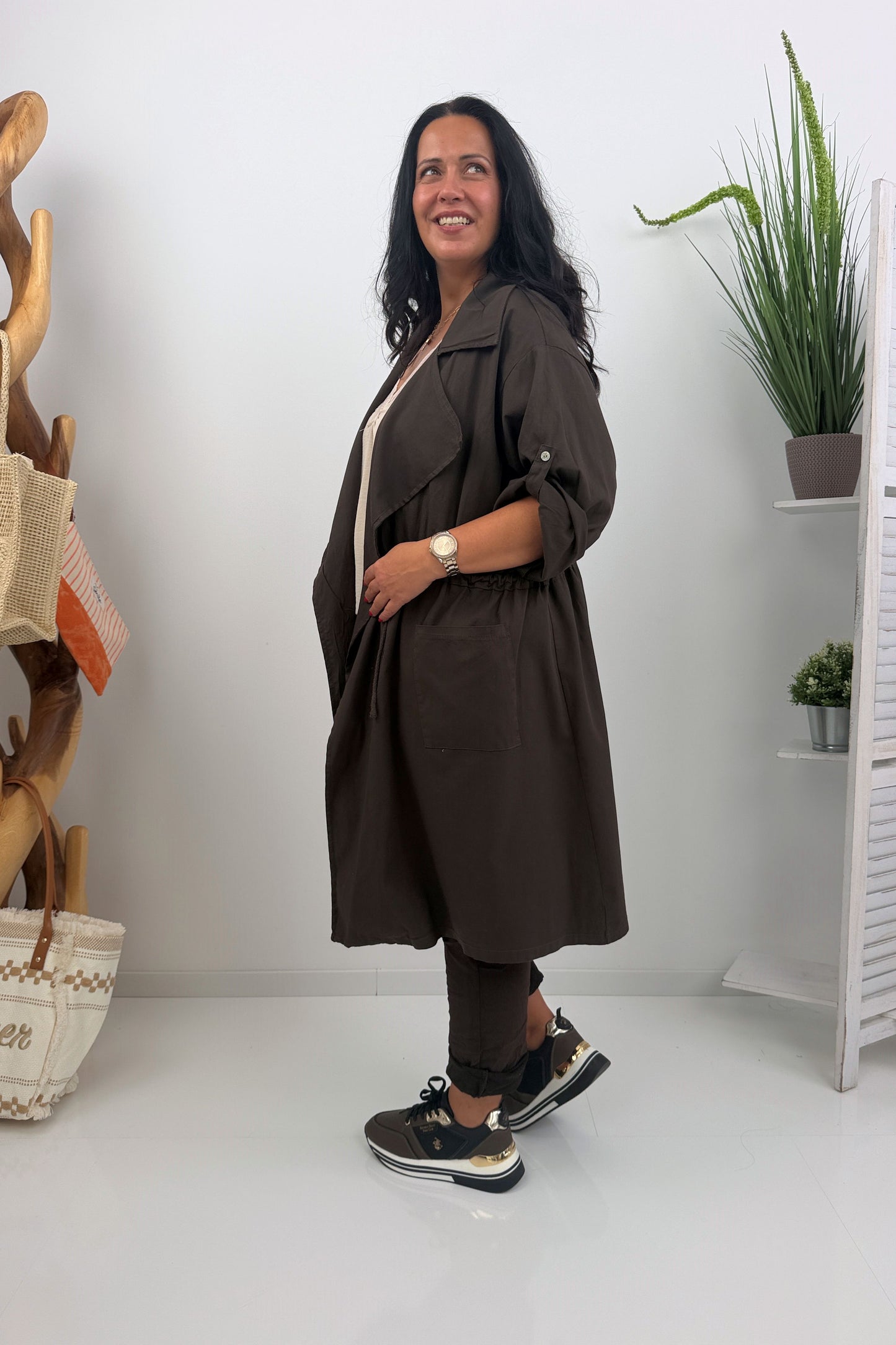 Stilvoller Mantel in Chocolate (40-46)