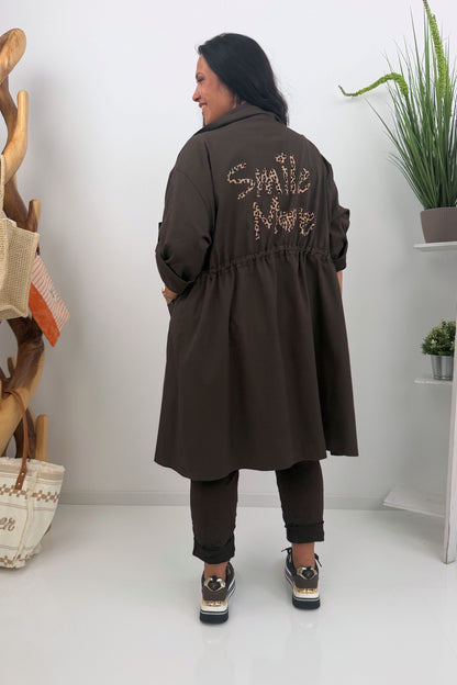 Stilvoller Mantel in Chocolate (40-46)