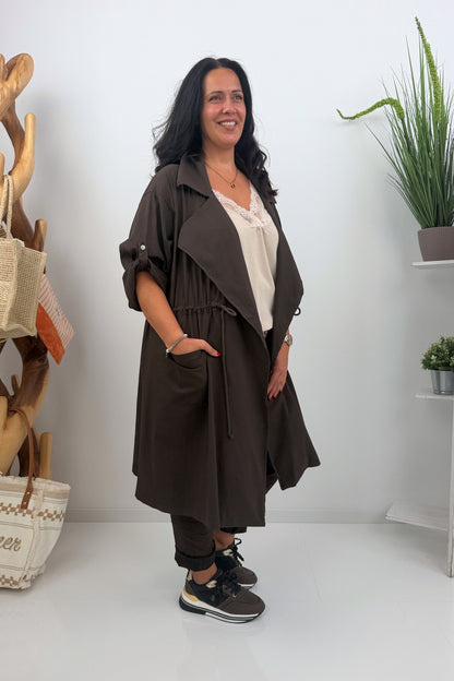 Stilvoller Mantel in Chocolate (40-46)