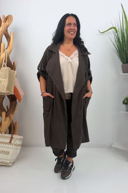 Stilvoller Mantel in Chocolate (40-46)