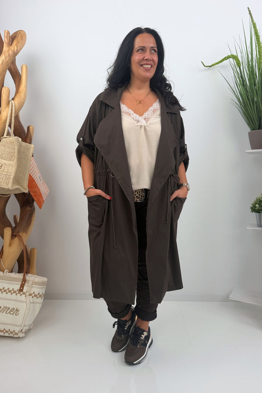 Stilvoller Mantel in Chocolate (40-46)