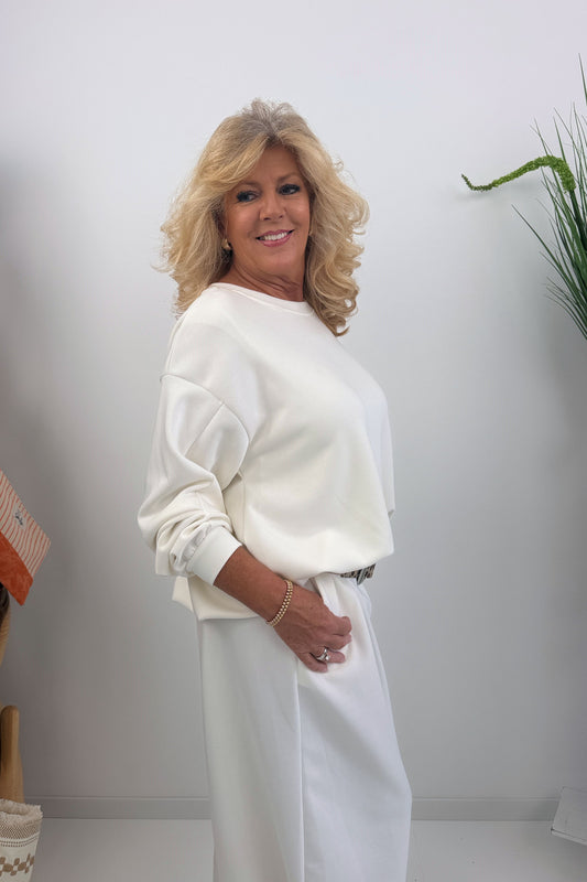 Lässiges Sweatshirt in Off-White (38-42)
