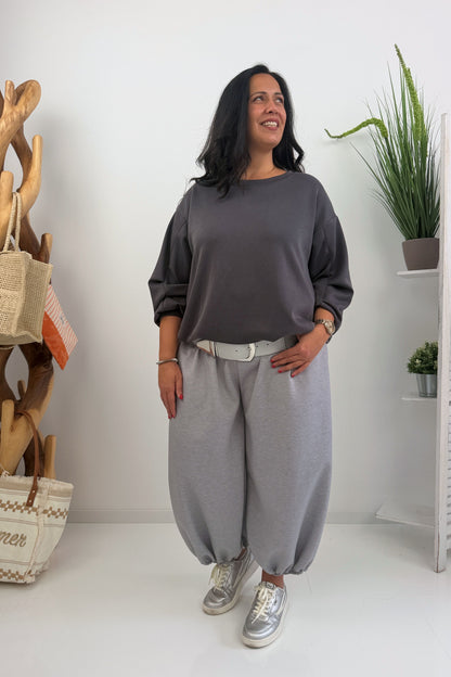 Lässiges Sweatshirt in Grau (38-42)
