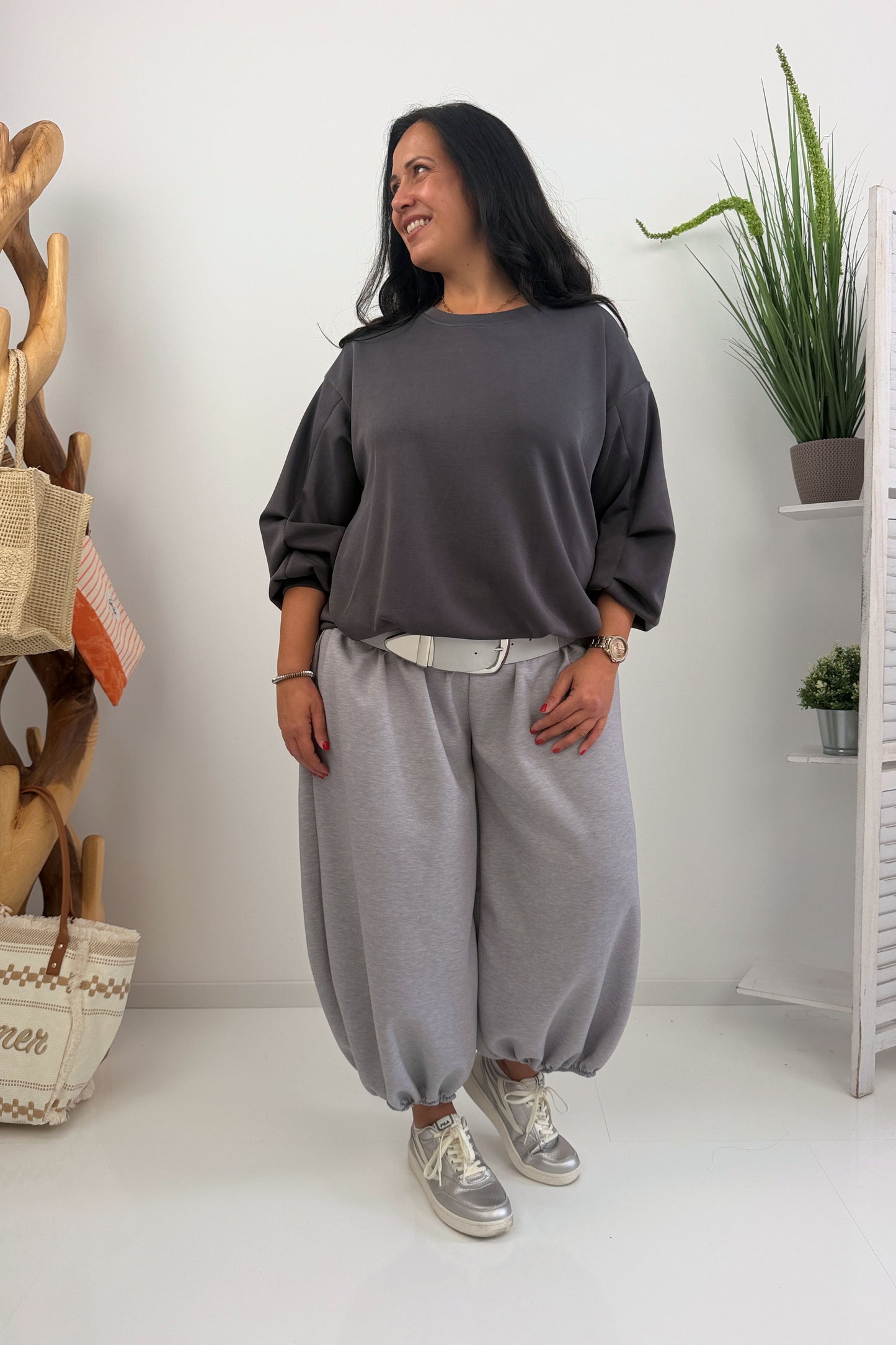 Lässiges Sweatshirt in Grau (38-42)